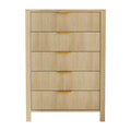 Slim Dresser for Small Spaces,Fluted 5 Drawer Dresse for Bedroom Apartment,