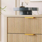 Commode étroite pour petits espaces, Commode flûtée à 5 tiroirs pour chambre à coucher ou appartement,