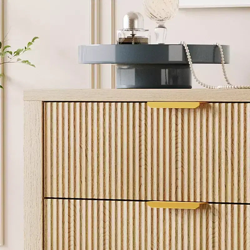 Commode étroite pour petits espaces, Commode flûtée à 5 tiroirs pour chambre à coucher ou appartement,