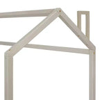 Lit cabane jumeau/double pour fille avec tête et pied de lit touffetés en velours, cadre de lit cabane pour enfants avec toit, beige