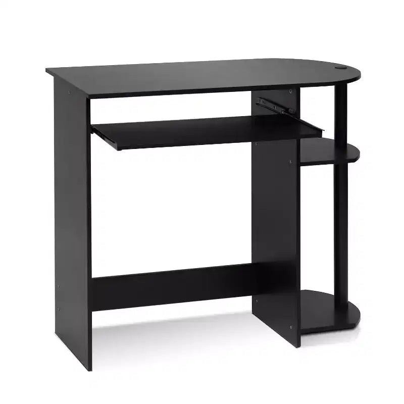 HomeStock 29.5 in.H Black Color Acacia Wood Computer Desks with File Drawer