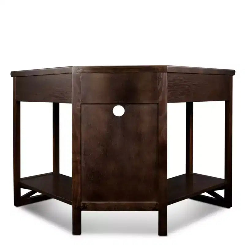 Bureaux d'ordinateur en bois d'acacia marron de 73,66 cm de haut avec tiroir de classement HomeStock