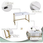 HomeStock Bureaux informatiques en bois d'hévéa marron de 76,2 cm de haut sans rangement