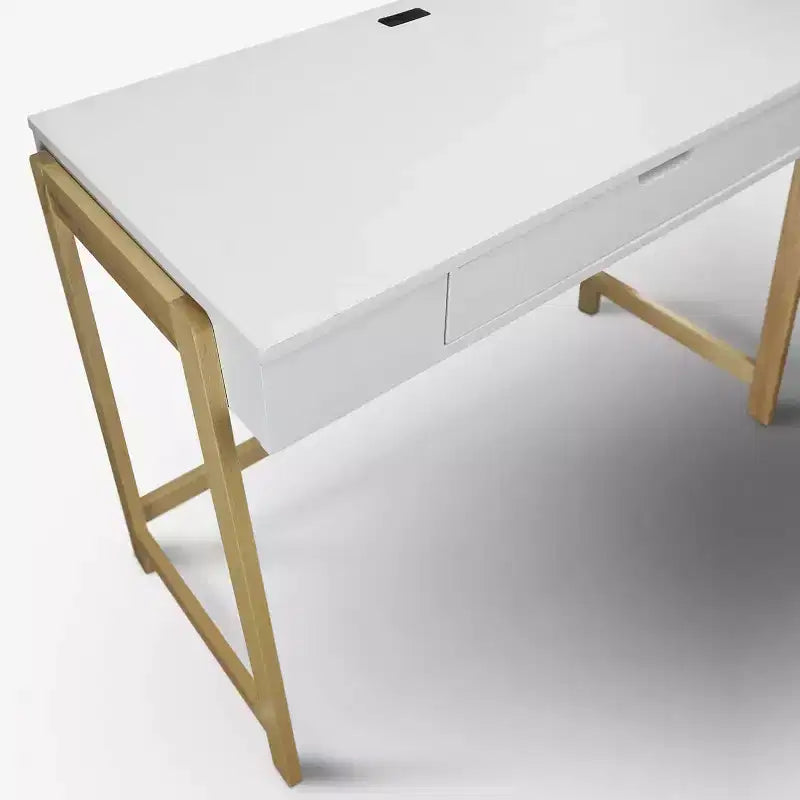 HomeStock Bureaux informatiques en bois d'hévéa marron de 76,2 cm de haut sans rangement