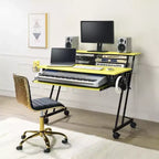 HomeStock – Bureaux d'ordinateur en bois blanc de 76,2 cm de hauteur avec tiroir de classement