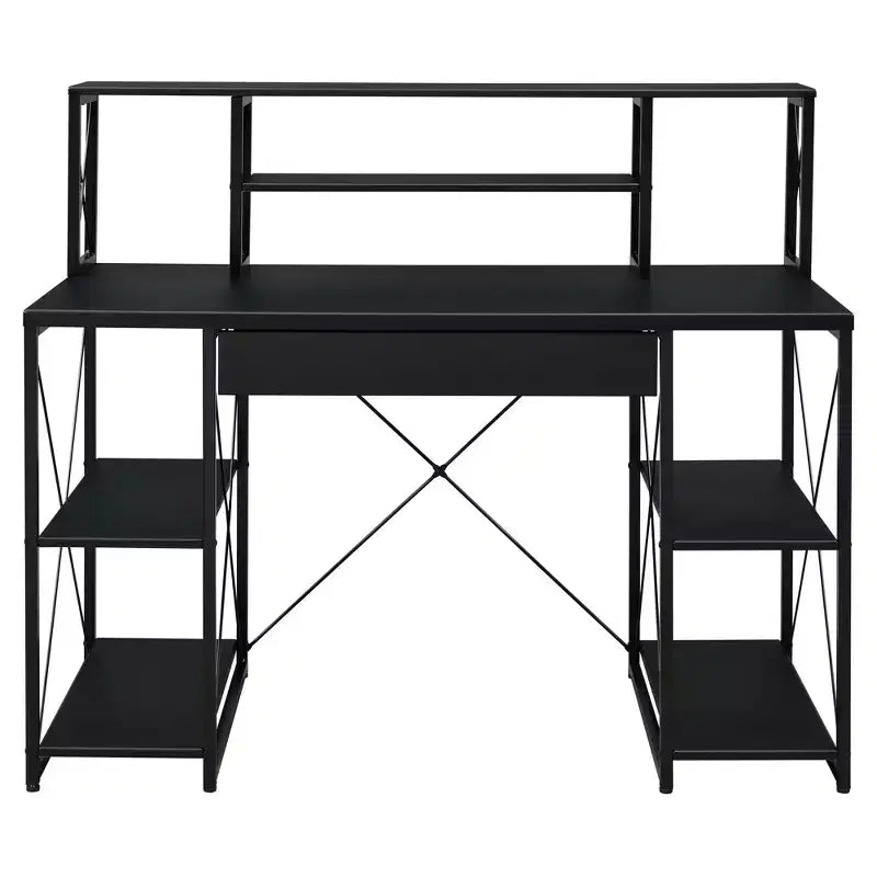 Bureaux debout HomeStock 45 po (114,3 cm) de hauteur, en acier noir, sans rangement