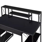 Bureaux debout HomeStock 45 po (114,3 cm) de hauteur, en acier noir, sans rangement