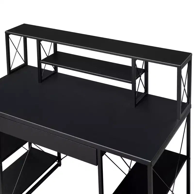 Bureaux debout HomeStock 45 po (114,3 cm) de hauteur, en acier noir, sans rangement