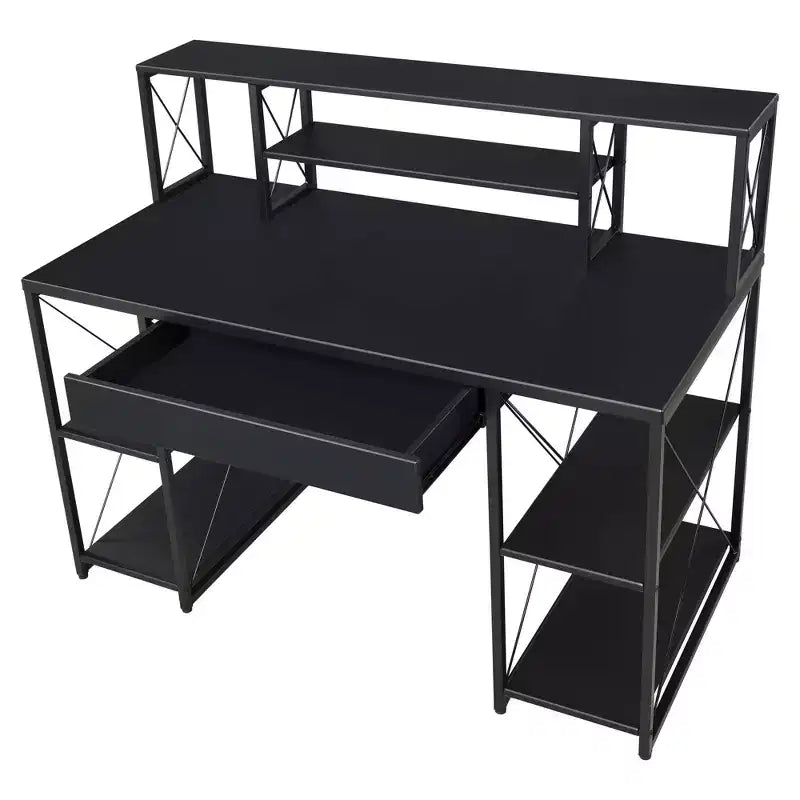 Bureaux debout HomeStock 45 po (114,3 cm) de hauteur, en acier noir, sans rangement