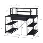 Bureaux debout HomeStock 45 po (114,3 cm) de hauteur, en acier noir, sans rangement