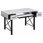 HomeStock Bureaux informatiques en placage de bois gris de 74 cm de hauteur avec tiroir de classement