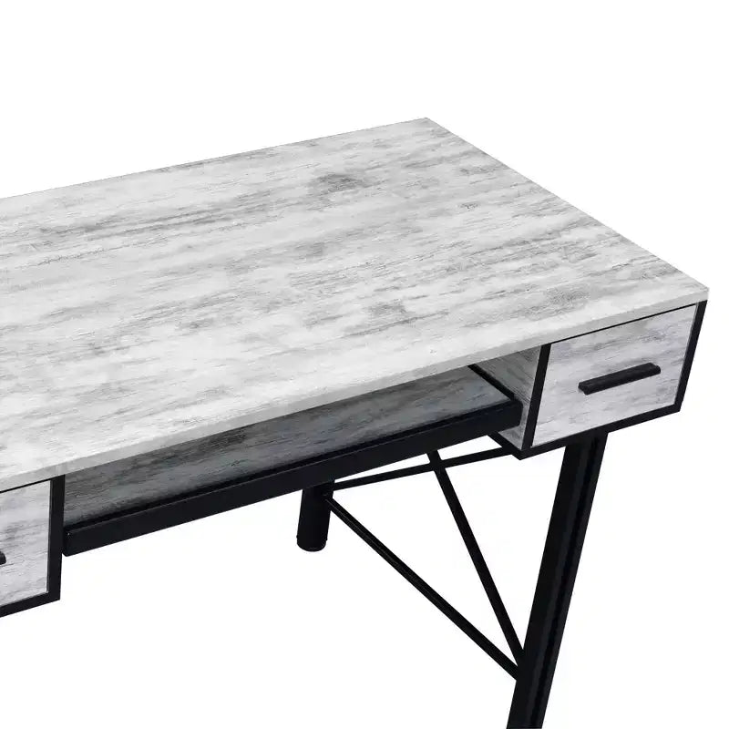HomeStock Bureaux informatiques en placage de bois gris de 74 cm de hauteur avec tiroir de classement