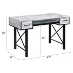 HomeStock Bureaux informatiques en placage de bois gris de 74 cm de hauteur avec tiroir de classement