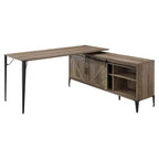 HomeStock Bureau informatique en bois marron de 76 cm de haut avec étagère de rangement ouverte