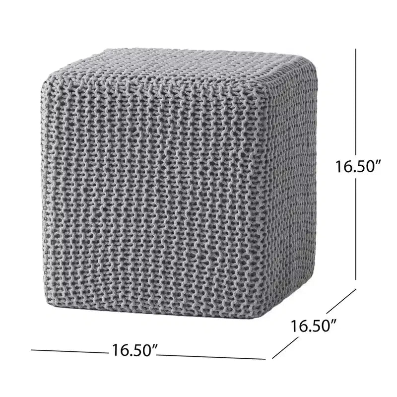 Repose-pieds tricoté, Pouf carré rembourré, Petit meuble, Convient pour le salon et la chambre à coucher, Aucun assemblage requis.