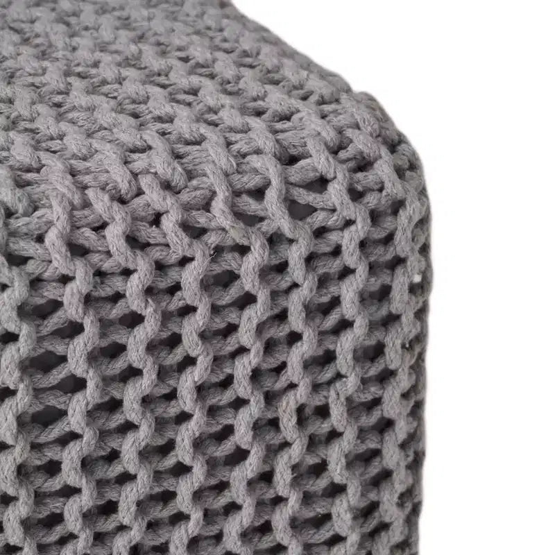 Repose-pieds tricoté, Pouf carré rembourré, Petit meuble, Convient pour le salon et la chambre à coucher, Aucun assemblage requis.