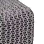 Repose-pieds tricoté, Pouf carré rembourré, Petit meuble, Convient pour le salon et la chambre à coucher, Aucun assemblage requis.