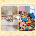 Meuble de rangement pour enfants avec 6 bacs, étagère de rangement pour tout-petits avec tiroir et porte, bibliothèque pour enfants pour salle de jeux et classe