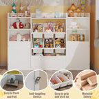 Meuble de rangement pour enfants avec 6 bacs, étagère de rangement pour tout-petits avec tiroir et porte, bibliothèque pour enfants pour salle de jeux et classe