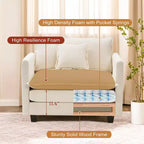 Canapé moderne en velours côtelé Furniliving, canapé-lit de 101,6 cm avec 3 coussins décoratifs, siège simple avec pouf