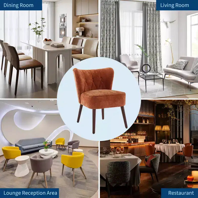 Fauteuil d'appoint moderne COZONY, fauteuil simple rembourré en tissu avec siège lounge et pieds en bois pour salon, bureau, chambre à coucher, 1 pièce