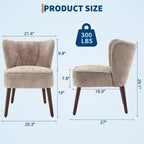 Fauteuil d'appoint moderne COZONY, fauteuil simple rembourré en tissu avec siège lounge et pieds en bois pour salon, bureau, chambre à coucher, 1 pièce