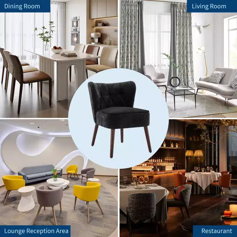 Fauteuil d'appoint moderne COZONY, fauteuil simple rembourré en tissu avec siège lounge et pieds en bois pour salon, bureau, chambre à coucher, 1 pièce