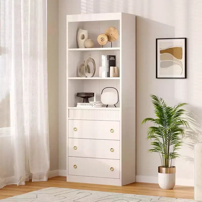 COZONY Grande bibliothèque de 180 cm, étagère moderne en bois avec tablettes robustes pour le rangement dans le salon, le bureau, la chambre ou la salle d'étude