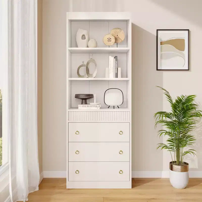 COZONY Grande bibliothèque de 180 cm, étagère moderne en bois avec tablettes robustes pour le rangement dans le salon, le bureau, la chambre ou la salle d'étude