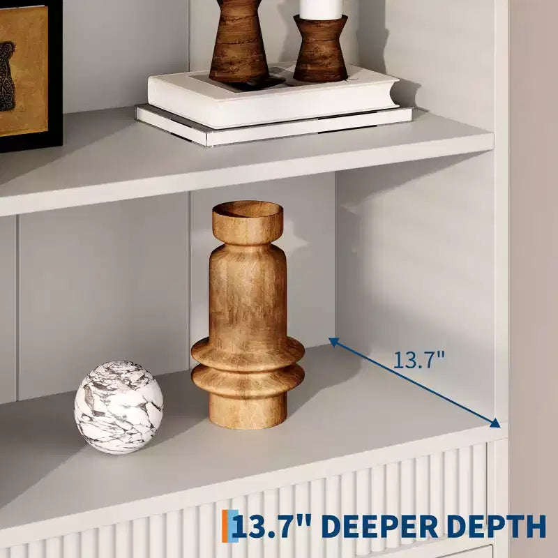 COZONY Grande bibliothèque de 180 cm, étagère moderne en bois avec tablettes robustes pour le rangement dans le salon, le bureau, la chambre ou la salle d'étude