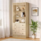 COZONY Grande bibliothèque de 180 cm, étagère moderne en bois avec tablettes robustes pour le rangement dans le salon, le bureau, la chambre ou la salle d'étude