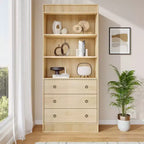 COZONY Grande bibliothèque de 180 cm, étagère moderne en bois avec tablettes robustes pour le rangement dans le salon, le bureau, la chambre ou la salle d'étude
