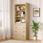 COZONY Grande bibliothèque de 180 cm, étagère moderne en bois avec tablettes robustes pour le rangement dans le salon, le bureau, la chambre ou la salle d'étude