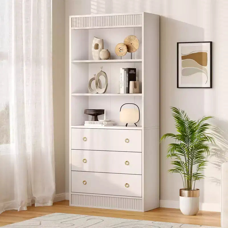 COZONY Grande bibliothèque de 180 cm, étagère moderne en bois avec tablettes robustes pour le rangement dans le salon, le bureau, la chambre ou la salle d'étude