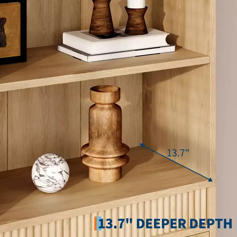 COZONY Grande bibliothèque de 180 cm, étagère moderne en bois avec tablettes robustes pour le rangement dans le salon, le bureau, la chambre ou la salle d'étude