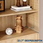 COZONY Grande bibliothèque de 180 cm, étagère moderne en bois avec tablettes robustes pour le rangement dans le salon, le bureau, la chambre ou la salle d'étude
