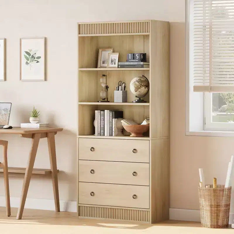 COZONY Grande bibliothèque de 180 cm, étagère moderne en bois avec tablettes robustes pour le rangement dans le salon, le bureau, la chambre ou la salle d'étude