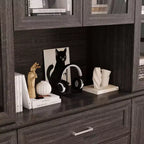 Meuble de cuisine Famapy avec portes en verre trempé, table de buffet à vitrine, centre de rangement pour cuisine et salle à manger