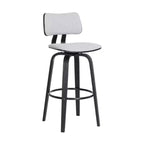 HomeRoots 26 Light Gray And Black Fabric Swivel Low Back Counter Height Bar Chair