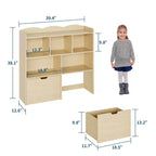COZONY Organisateur de rangement pour enfants, bibliothèque avec 5 compartiments et 2 tiroirs, commode pour salle de jeux, chambre à coucher, couloir, salle de classe ou chambre d'enfant