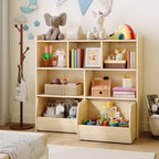 COZONY Organisateur de rangement pour enfants, bibliothèque avec 5 compartiments et 2 tiroirs, commode pour salle de jeux, chambre à coucher, couloir, salle de classe ou chambre d'enfant