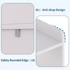COZONY Organisateur de rangement pour enfants, bibliothèque avec 5 compartiments et 2 tiroirs, commode pour salle de jeux, chambre à coucher, couloir, salle de classe ou chambre d'enfant