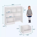 COZONY Organisateur de rangement pour enfants, bibliothèque avec 5 compartiments et 2 tiroirs, commode pour salle de jeux, chambre à coucher, couloir, salle de classe ou chambre d'enfant