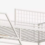 Lit mezzanine double Bellemave en métal blanc pour chambre et dortoir, avec station de recharge intégrée, Convient aux adolescents, blanc