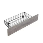 Lit double Bellemave, tête de lit de rangement avec station de recharge, solide et stable, sans bruit, pas besoin de sommier, montage facile, gris