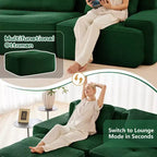 Canapé sectionnel modulaire moderne 153 pour salon, tissu velours côtelé, canapé 4 places avec assise profonde, pas d'assemblage, couleur camel