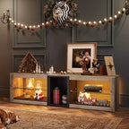 Meuble TV Bestier pour téléviseurs jusqu'à 70 pouces avec lumières LED, meuble de divertissement pour PS5 avec étagères