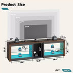 Meuble TV Bestier pour téléviseurs jusqu'à 70 pouces avec lumières LED, meuble de divertissement pour PS5 avec étagères