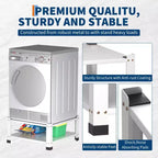 Socles pour lave-linge et sèche-linge GustoWave, support de base pour machine à laver robuste avec étagère de rangement, blanc