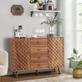 Modern Living Room Storage Cabinet,Diamond Carved Sideboard Particleboard Furniture,